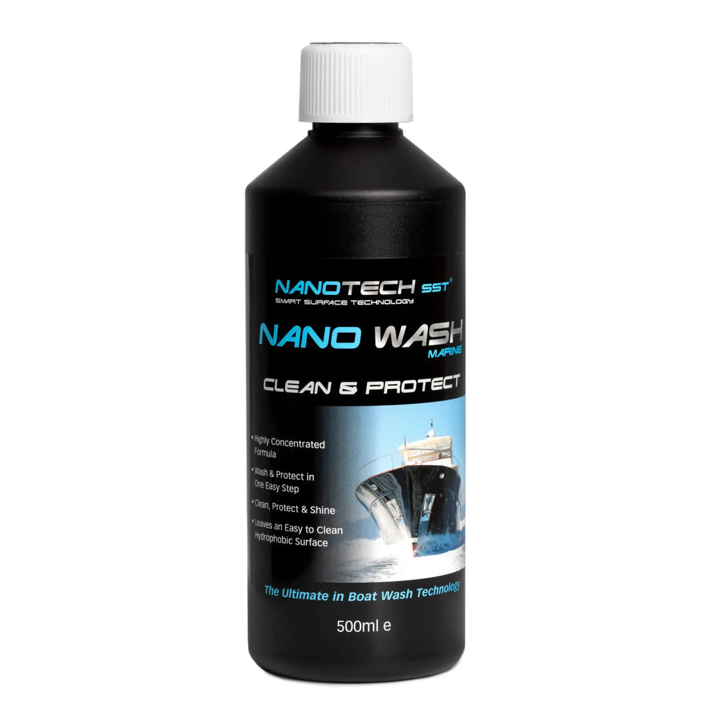Nano Wash Marine 500ml for deep cleaning and protection of marine surfaces, removes dirt and grime | Nanotech SST

